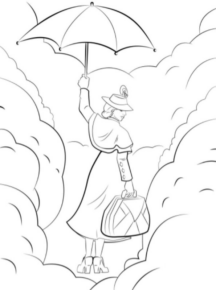 Disegno di Mary Poppins da stampare e colorare 27