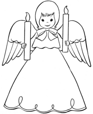 Disegno di angelo da stampare e colorare 48