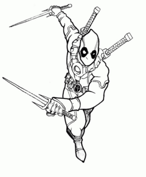 Disegno di Deadpool da stampare e colorare 4
