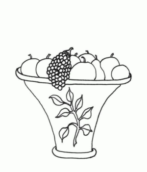 Disegno di cesto di frutta da stampare e colorare 45
