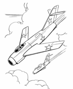 Disegno di aereo militare da stampare e colorare 94