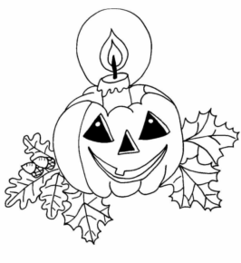 Disegno di zucca di Halloween da stampare e colorare 218
