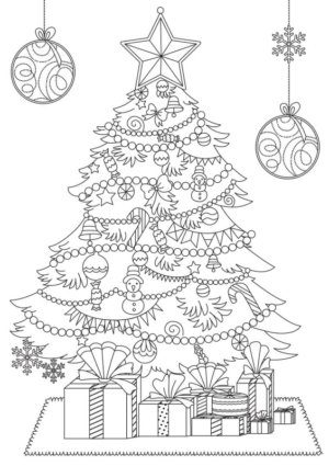 Disegno di albero di Natale da stampare e colorare 147 Disegno di albero di Natale da stampare e colorare 147