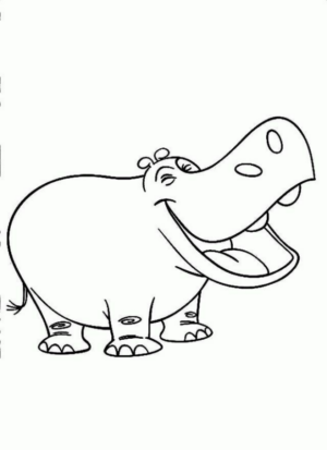 Disegno di ippopotamo da stampare e colorare 58