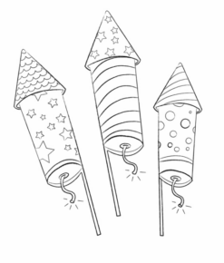 Disegno di fuoco d’artificio da stampare e colorare 2 Disegno di fuoco d’artificio da stampare e colorare 2