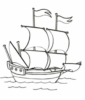 Disegno di veliero da stampare e colorare 32