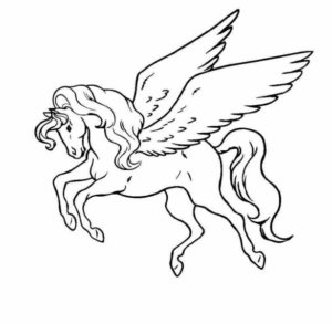 Disegno di cavallo alato da stampare e colorare 8