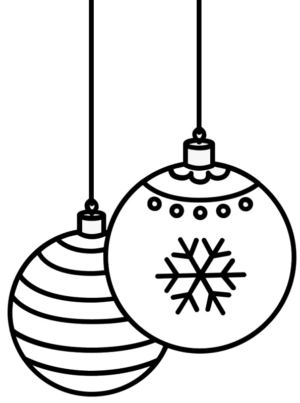 Disegno di palla di Natale da stampare e colorare
