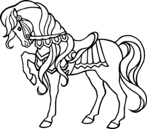 Disegno di equitazione da stampare e colorare 16