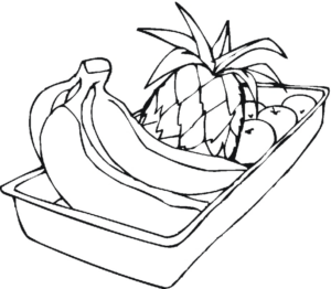 Disegno di cesto di frutta da stampare e colorare 11