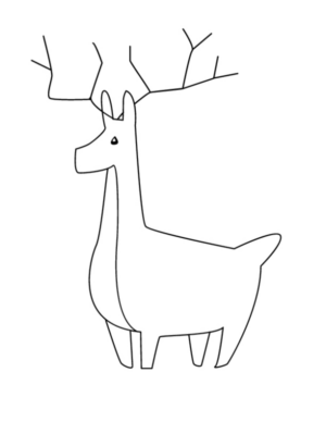 Disegno di cervo da stampare e colorare 5
