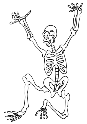 Disegno di teschio e scheletro da stampare e colorare 42