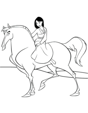 Disegno di Mulan da stampare e colorare 1