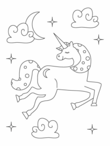 Disegno di unicorno da stampare e colorare 19