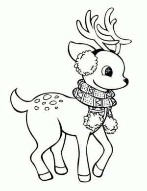 Disegno di renna di Natale da stampare e colorare 11