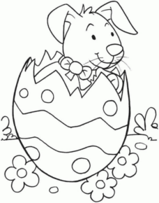 Disegno di coniglietto di Pasqua da stampare e colorare 4