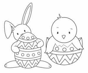 Disegno di coniglietto di Pasqua da stampare e colorare 10