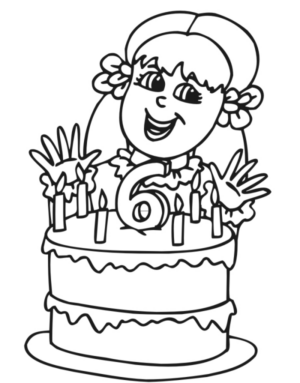 Disegno di compleanno da stampare e colorare 9