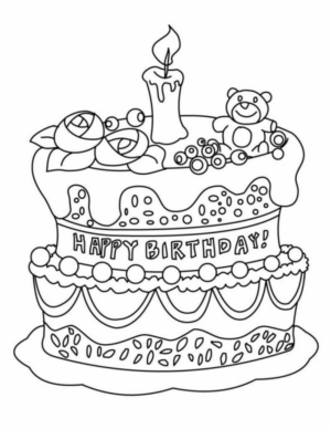 Disegno di compleanno da stampare e colorare 106