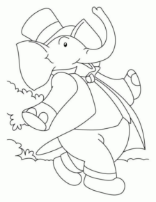 Disegno di elefante da stampare e colorare 24