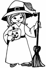 Disegno di bambino ad Halloween da stampare e colorare 39