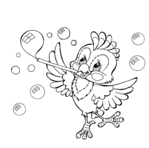 Disegno di pappagallo da stampare e colorare 96