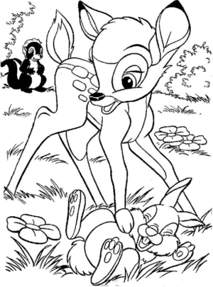 Disegno di Bambi da stampare e colorare 4