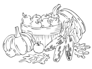 Disegno di cesto di frutta da stampare e colorare 25