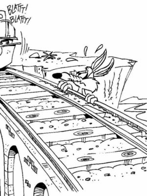 Disegno di Willy il coyote da stampare e colorare 4