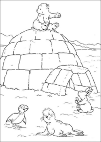 Disegno di igloo da stampare e colorare 7