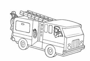 Disegno di camion dei pompieri da stampare e colorare 41
