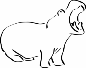 Disegno di ippopotamo da stampare e colorare 50