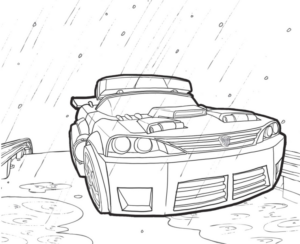 Disegno di auto della polizia da stampare e colorare 10