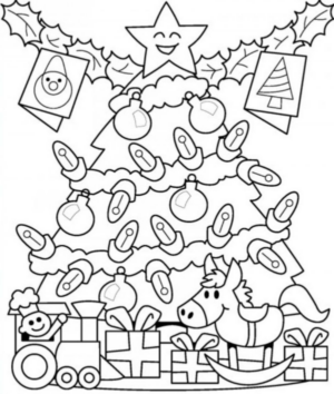 Disegno di albero di Natale da stampare e colorare 9