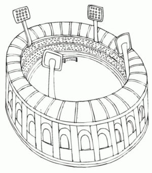 Disegno di stadio da stampare e colorare 1