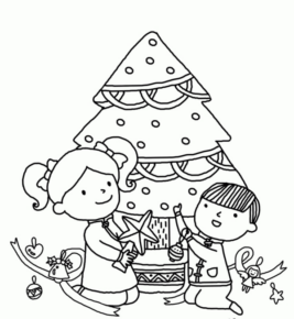 Disegno di albero di Natale da stampare e colorare 193