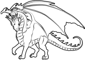 Disegno di dragone da stampare e colorare 92