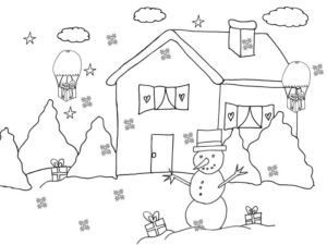 Disegno di pupazzo di neve da stampare e colorare 101