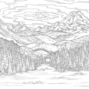 Disegno di paesaggio da stampare e colorare 63