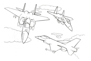 Disegno di aereo militare da stampare e colorare 79