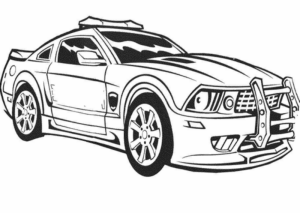 Disegno di auto della polizia da stampare e colorare 23