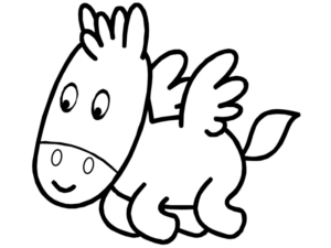 Disegno di cavallo alato da stampare e colorare 17