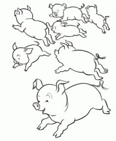 Disegno di maiale da stampare e colorare 21