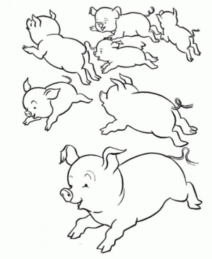 Disegno di maiale da stampare e colorare 21