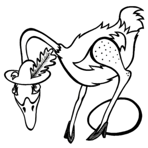 Disegno di struzzo da stampare e colorare 7