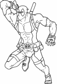 Disegno di Deadpool da stampare e colorare 7