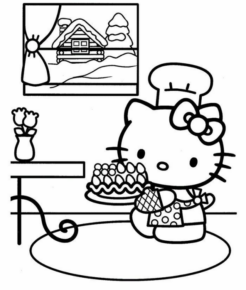 Disegno di Hello Kitty da stampare e colorare 234