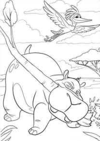 Disegno di ippopotamo da stampare e colorare 19