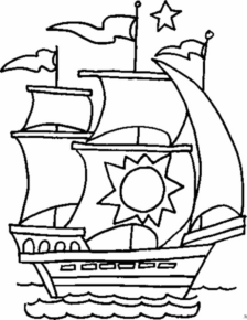 Disegno di veliero da stampare e colorare 83