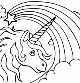 Disegno di unicorno da stampare e colorare 109